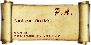 Pantzer Anikó névjegykártya
